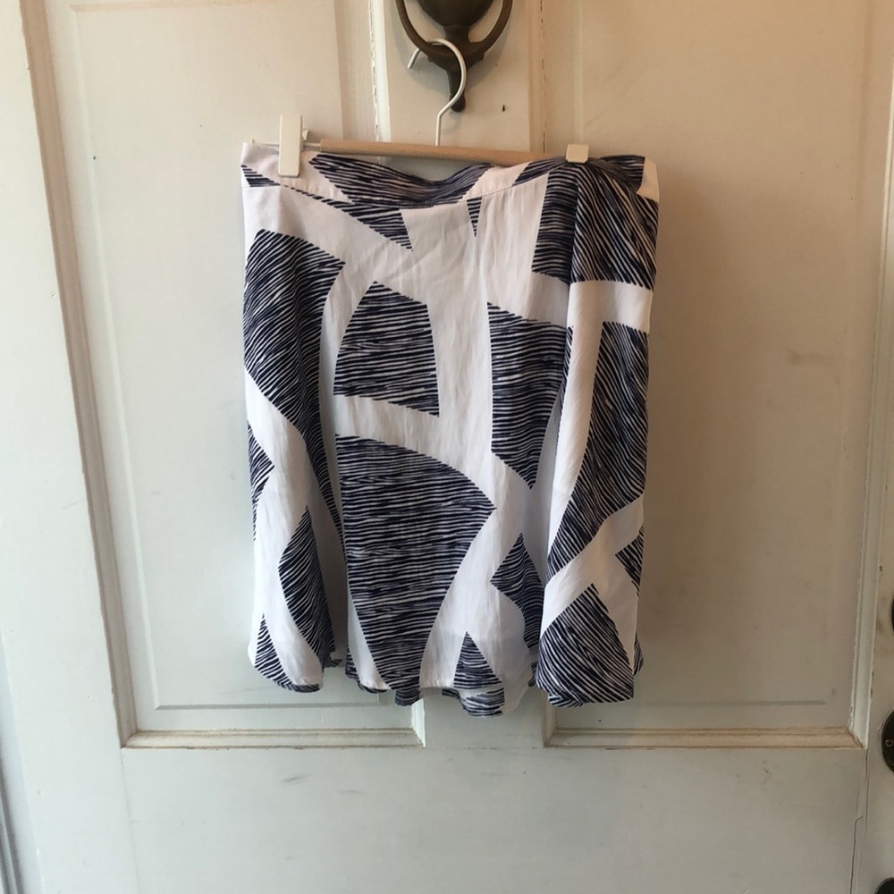 Armani Exchange Blue and White Skater Skirt